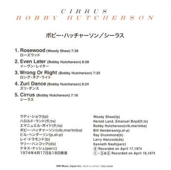 CD Bobby Hutcherson: Cirrus LTD