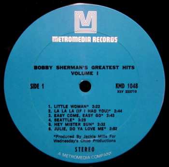 LP Bobby Sherman: Bobby Sherman's Greatest Hits Volume I