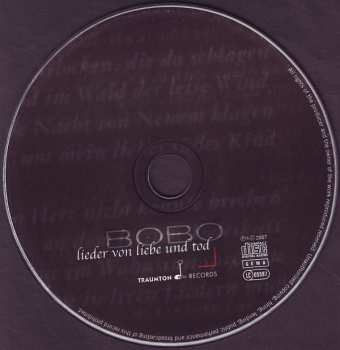CD Bobo: Lieder Von Liebe Und Tod DIGI
