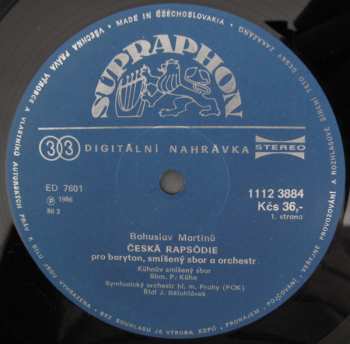 LP Bohuslav Martinů: Česká Rapsódie = Czech Rhapsody
