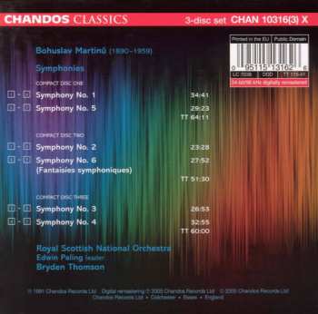 3CD/Dobozkészlet Bohuslav Martinů: Symphonies