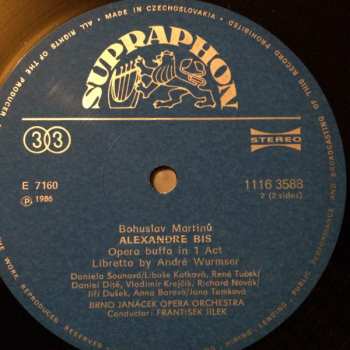 LP Bohuslav Martinů: Dvakrat Alexandr = Alexandre Bis