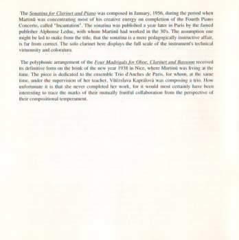 CD Bohuslav Martinů: Chamber Music For Wind Instruments