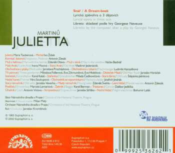 2CD/Dobozkészlet Bohuslav Martinů: Julietta (Opera In 3 Acts)