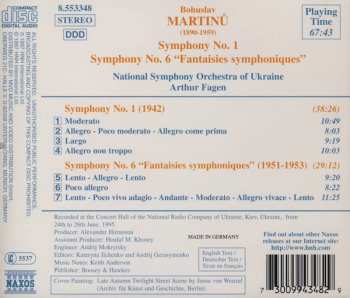 CD Bohuslav Martinů: Symphonies Nos. 1 And 6 "Fantaisies Symphoniques"
