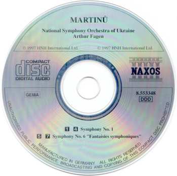 CD Bohuslav Martinů: Symphonies Nos. 1 And 6 "Fantaisies Symphoniques"