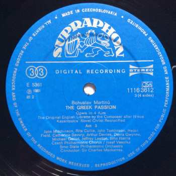 2LP/Dobozkészlet Bohuslav Martinů: The Greek Passion (Opera In 4 Acts)