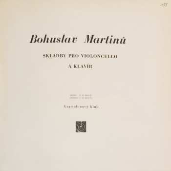 2LP/Dobozkészlet Bohuslav Martinů: Violoncellové Komorní Skladby (2xLP + BOX + BOOKLET)