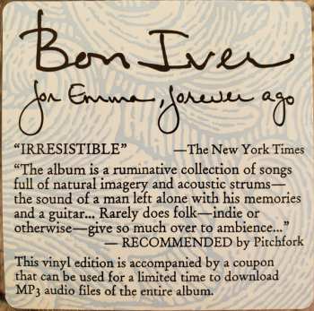 LP Bon Iver: For Emma, Forever Ago