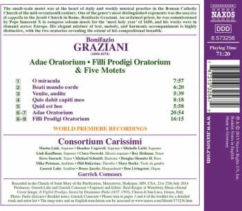 CD Consortium Carissimi: Adae Oratorium- Filli Prodigi Oratorium - Five Motets