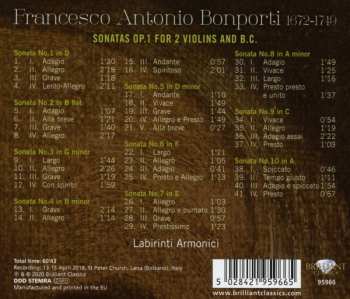 CD Francesco Antonio Bonporti: Sonatas Op. 1 For 2 Violins And B.C.