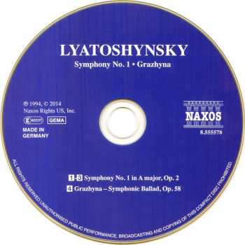 CD National Symphony Orchestra Of Ukraine: Symphony No. 1 • Grazhyna