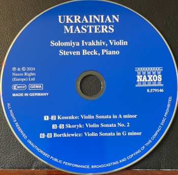 CD Sergei Bortkiewicz: Ukrainian Masters . Violin Sonatas