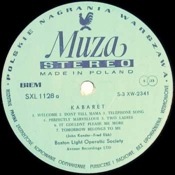LP Boston Light Operatic Society: Kabaret