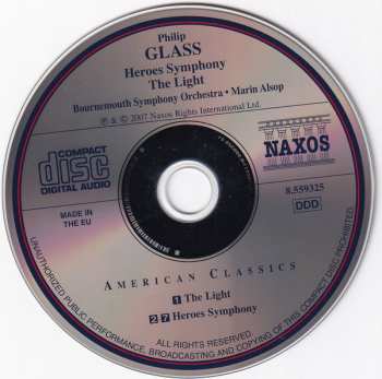 CD Philip Glass: Heroes Symphony / The Light
