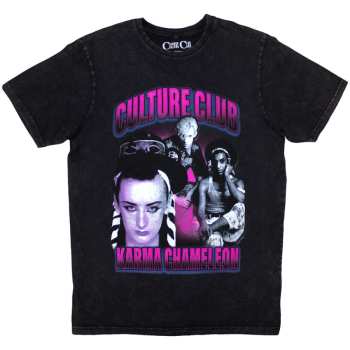 Merch Boy George & Culture Club: Stone Wash Póló Karma Chameleon