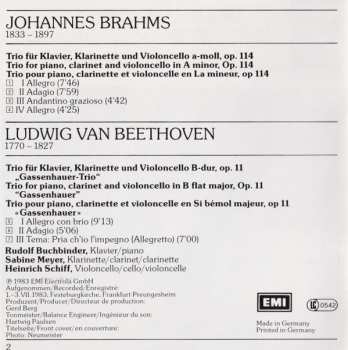CD Ludwig van Beethoven: Brahms: Klarinetten-Trio /  Beethoven: Gassenhauer-Trio