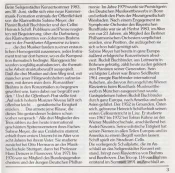 CD Ludwig van Beethoven: Brahms: Klarinetten-Trio /  Beethoven: Gassenhauer-Trio