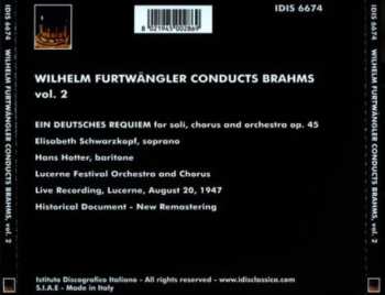 CD Johannes Brahms: Furtwängler Conducts Brahms, Vol. 2
