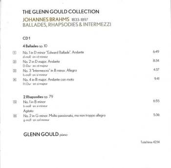 2CD Johannes Brahms: 4 Ballades Op. 10 • 2 Rhapsodies Op. 79 • 10 Intermezzi