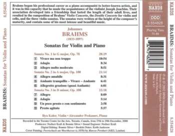 CD Johannes Brahms: Violin Sonatas