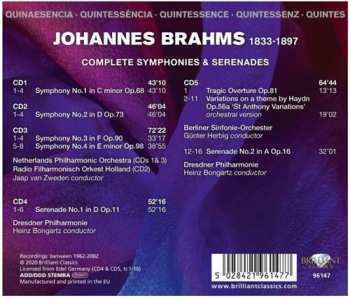 5CD/Dobozkészlet Johannes Brahms: Complete Symphonies & Serenades