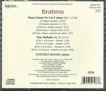 CD Johannes Brahms: Sonata In F Minor Op.5 / Four Ballades Op.10