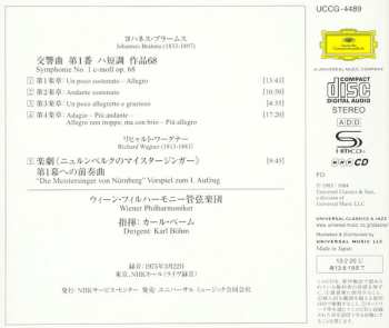 CD Johannes Brahms: Symphonie No.1 / "Die Meistersinger Von Nurnberg" Vorspiel