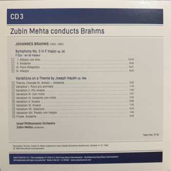 4CD/Dobozkészlet Johannes Brahms: Zubin Mehta Conducts Brahms (Symphonies Nos. 1-4 • Tragic Overture • Haydn Variations)