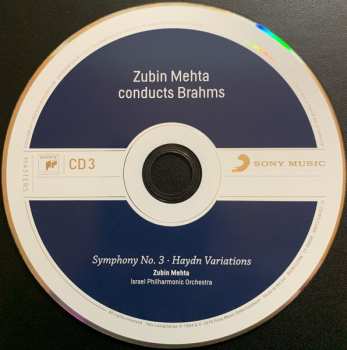 4CD/Dobozkészlet Johannes Brahms: Zubin Mehta Conducts Brahms (Symphonies Nos. 1-4 • Tragic Overture • Haydn Variations)