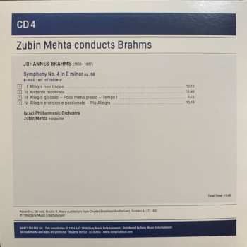 4CD/Dobozkészlet Johannes Brahms: Zubin Mehta Conducts Brahms (Symphonies Nos. 1-4 • Tragic Overture • Haydn Variations)