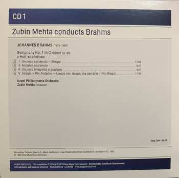 4CD/Dobozkészlet Johannes Brahms: Zubin Mehta Conducts Brahms (Symphonies Nos. 1-4 • Tragic Overture • Haydn Variations)