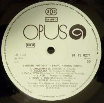 Album Braňo Hronec Sound: Srdečný Pozdrav