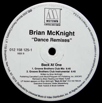 LP Brian McKnight: 6, 8, 12 / Back At One Dance Remixes