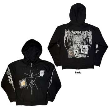 Merch Bring Me the Horizon: Bring Me The Horizon Unisex Zipped Hoodie: Nailed Symbol (black) (back Print) (small) S