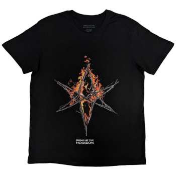 Merch Bring Me the Horizon: Póló Flame Hex & Text Logo Bring Me The Horizon