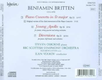 CD Benjamin Britten: Britten: Piano Concerto; Diversions; Young Apollo