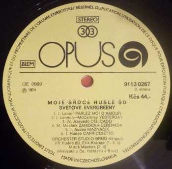 LP Brno Radio Pops Orchestra: Moje Srdce Husle Sú… Svetové Evergreeny