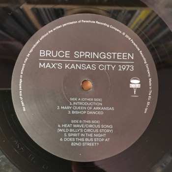 LP Bruce Springsteen: Max's Kansas City 1973