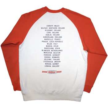 Merch Bruce Springsteen: Bruce Springsteen Unisex Raglan T-shirt: Tour '24 Wheel (white & Orange) (back Print & Ex-tour) (medium) M