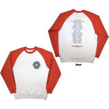 Merch Bruce Springsteen: Bruce Springsteen Unisex Raglan T-shirt: Tour '24 Wheel (white & Orange) (back Print & Ex-tour) (medium) M