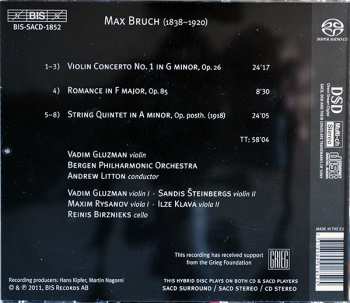 SACD Max Bruch: Violin Concerto · Romance · String Quintet In A Minor