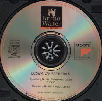 CD Ludwig van Beethoven: Symphony No.3 In E-Flat Major,Op.55 "Eroica"  & No.8 In F Major,Op.93