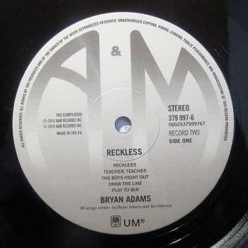 2LP Bryan Adams: Reckless
