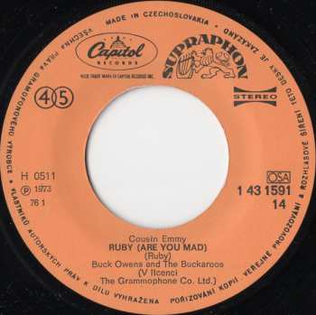 SP Buck Owens And His Buckaroos: Ruby (Are You Mad) / Heartbreak Mountain