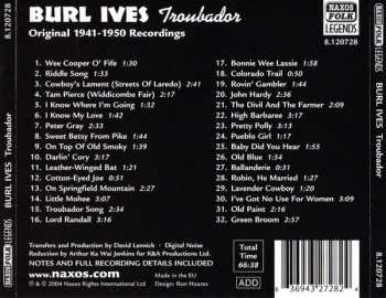 CD Burl Ives: Troubador - Original 1941-1950 Recordings