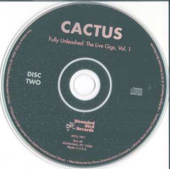 2CD Cactus: Fully Unleashed: The Live Gigs, Vol. 1