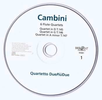 2CD Giovanni Giuseppe Cambini: 6 Flute Quartets