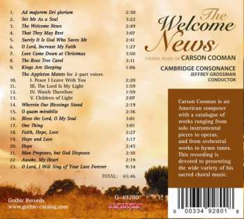 CD Jeffrey Grossman: The Welcome News - Choral Music Of Carson Cooman