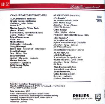CD Martha Argerich: Saint-Saëns: Carnaval Des Animaux / Alan Ridout: Ferdinand • Little Sad Sound / Frieder Meschwitz: Tiergebete 